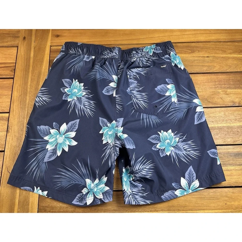 Hurley Men's Lightweight Volley Swim Shorts in Blue Trunks Men's L NWOT